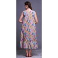 thumbnail image 4 of Bimba Chemises de Nuit en Coton Imprimées Colorées à Plumes Gris Clair14 pour Femmes Robe Sans Manches Tenue de Nuit Robe Maxi Grande, 4 of 6