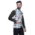thumbnail image 3 of Atasi Veste Décontractée pour Hommes Imprimée Veste de Mariage Indienne Blazer Mandarin-Moyen, 3 of 6