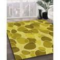 thumbnail image 3 of Ahgly Company Tapis d'Intérieur Lavables en Machine Rectangle Transitionnel Jaune Or Brillant, 2' x 3', 3 of 7