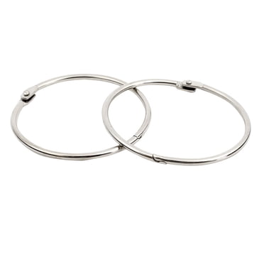 2 Pcs Anneaux de Reliure à Feuilles Mobiles Ton Argent 3 Pouces de Diamètre Intérieur pour Scrapbooking Livre