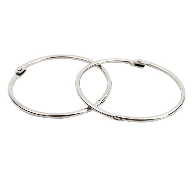 2pcs Silver Tone 3" Inner Diameter Looseleaf Binder Rings for Scrapbooking Book