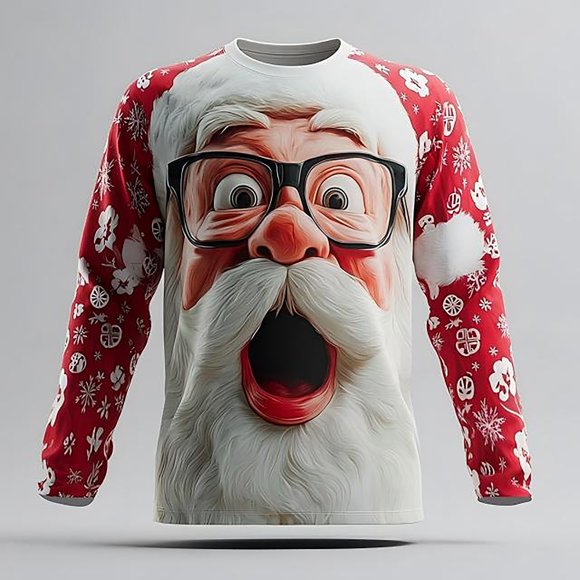 yardsong Chandail Laid de Noël pour Hommes pour Couples - Chandail à Motif Drôle du Père Noël pour Fête de Noël Multicolore,G