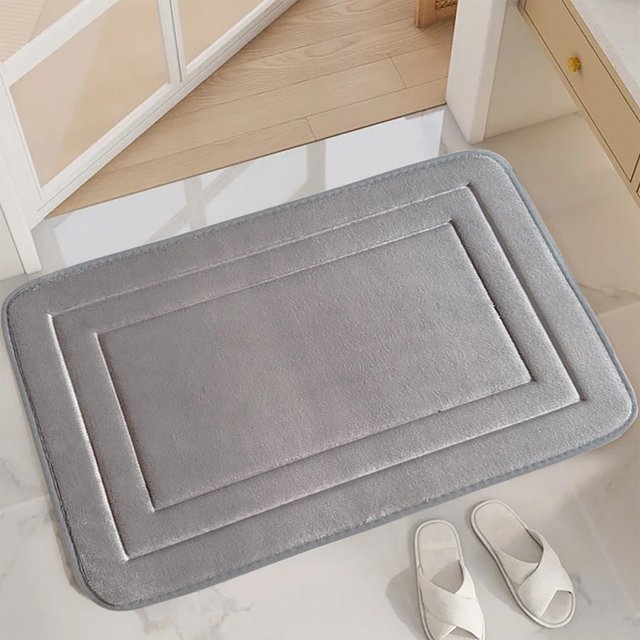 YAOMOBB PVC Liner Bath Mat Quick drying Coral Velvet Door Mat Memory Foam Bath Mat Slip free Water Absorbent Home Supplies Carpet