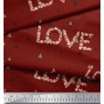 thumbnail image 3 of Soimoi Tissu Georgette Poly Rouge Triangle & Imprimé Floral Texte d'Amour Tissu au Mètre 42 Pouces de Large, 3 of 3