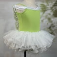 thumbnail image 4 of XDZJLR Girls Rompers Kids Summer Solid Color Suspender Dance Training Dress Children's Performance Puffy Dress Outfit Green 3-4 Years, 4 of 5