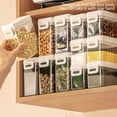 thumbnail image 4 of YIMWNYI Push-Button Airtight Container Food Storage Canister, Dry Food Dispenser Jar, Grain Storage Bin, Sealed Storage Tank, Clear Visual Design, Space-Saving Stacking, Safe Plastic Material, 4 of 9