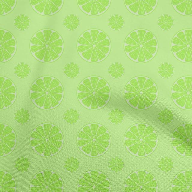 oneOone Velvet Lime Green Fabric Fruits Lemon Slice Sewing Craft Projects Fabric Prints By Yard 58 Inch Wide