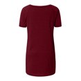 thumbnail image 5 of asjyhkr Womens Oversized T Shirts V Neck Short Sleeve Lightweight Tshirt Solid Color Tees Fashion, 5 of 5