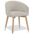 thumbnail image 1 of Bouclair Oatmeal Fabric and Wood Dining Chair, 1 of 7