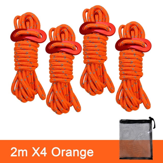 Yhmxh Camping Essentials Travel Essentials Camping Gear Outdoor Camping Tent Rope 4mm Thick Reflective Rope Draw Rope 2 Meters Wind Rope Tent Rope