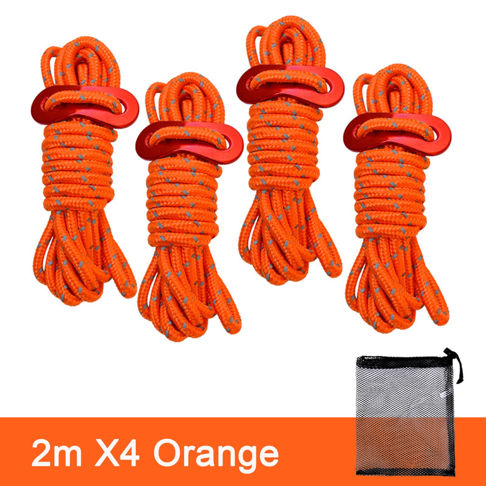 Egnmcr Camping & Hiking Outdoor Camping Tent Rope 4mm Thick Reflective Rope Draw Rope 2 Meters Wind Rope Tent Rope 7.41×5.07×0.78 In