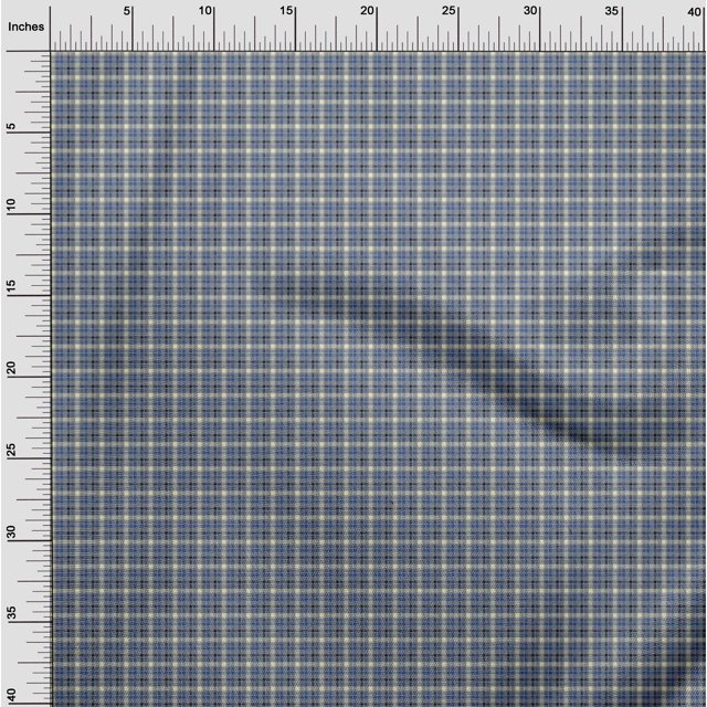 oneOone Organic Cotton Poplin Twill Fabric Tartan Check Print Fabric BTY 42 Inch Wide