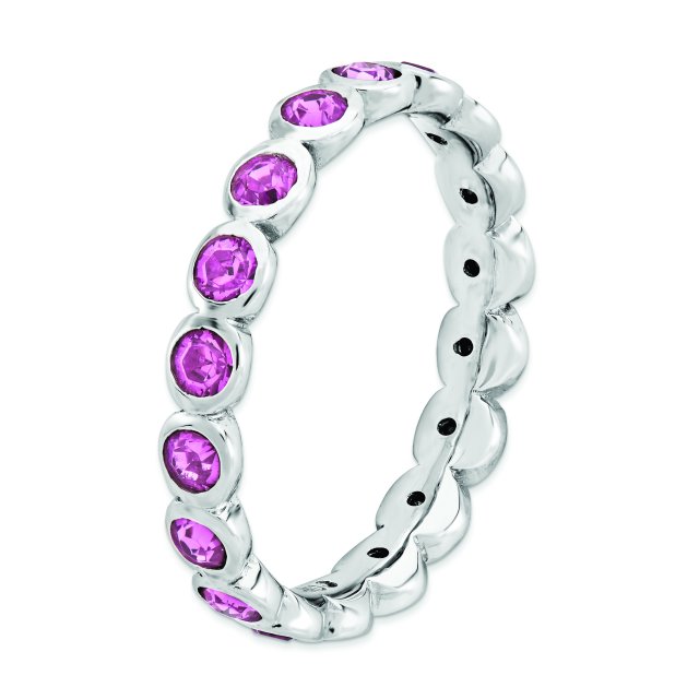 Sterling Silver Stackable Expressions October Swarovski Ring Size 5