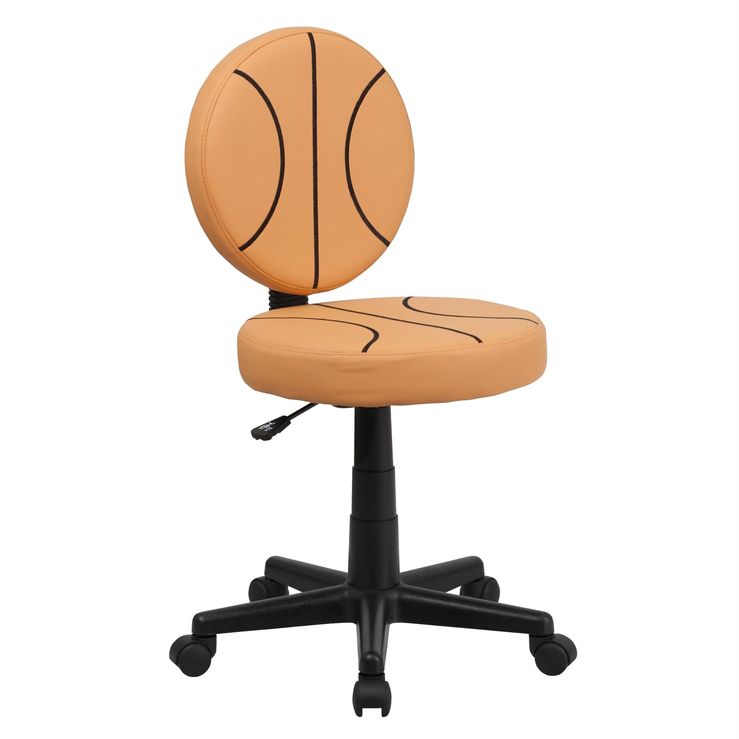 Scranton & Co Chaise de Bureau en Vinyle pour Basketball Noir/orange