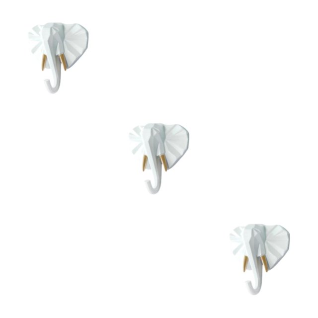 Wweixi Coat Hooks Easy To Install And Wide Application For Added In Daily Life White gold (elephant 3Set
