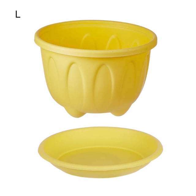 Flower Pot Nice-looking Fashion Lightweight Plastic Flower Vegetable Planters Pot with Tray for Home