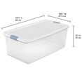 thumbnail image 2 of Sterilite 100 L Latching Box, Large Clear Plastic Storage Bin with Lid and Light Blue Latch, 4 Pk, 2 of 8