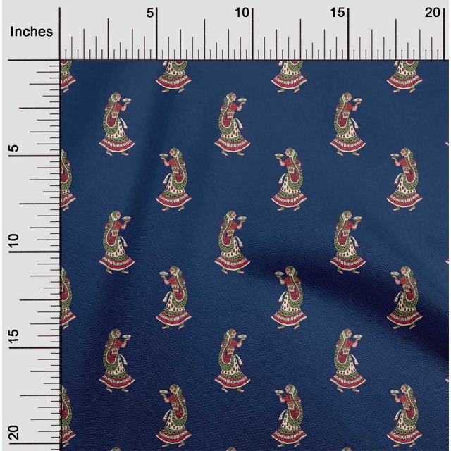 oneOone Polyester Lycra Fabric Women Block Print Fabric By Yard 56 Inch Wide