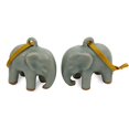 thumbnail image 2 of NOVICA Celadon Ceramic Handing Holiday Ornaments, Light Blue Elephant' (Pair), 2 of 9