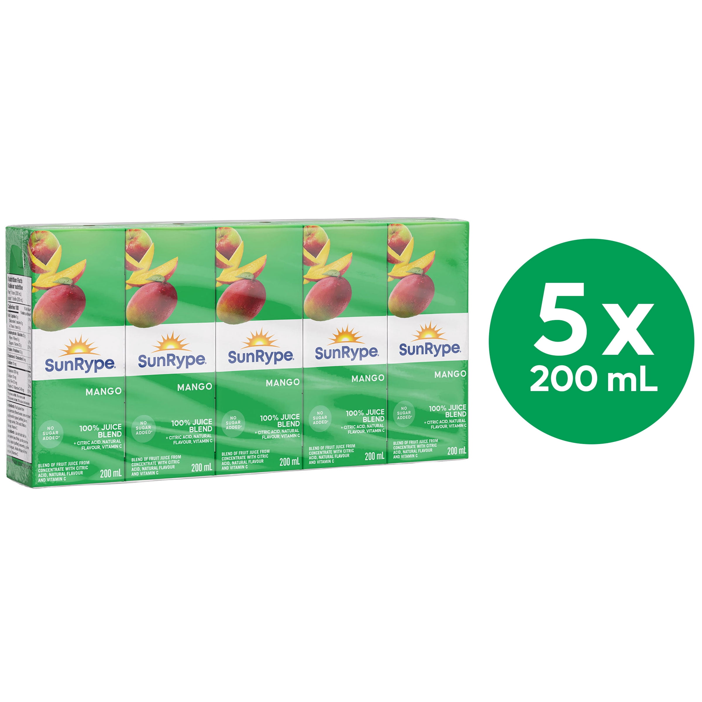 SunRype Boîtes de Jus de Mangue 5x200ml