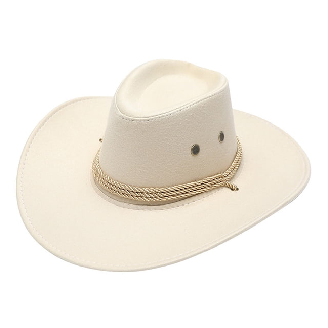 Chapeau de Soleil Cowboy à Grand Bord Décontracté pour Adulte - Matériau Polyester, Sangle Réglable, Protection Solaire pour Voyage/plage