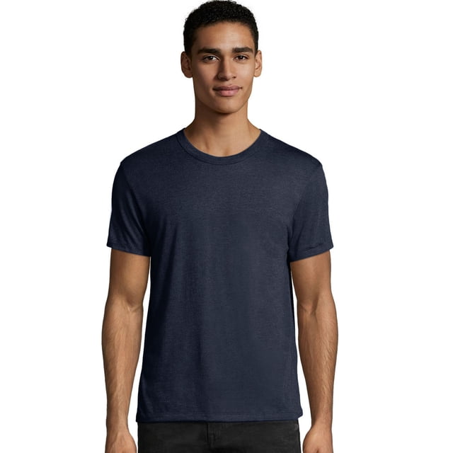 Hanes Mens Elevated Tee, L, Navy Triblend