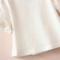 thumbnail image 5 of B91xZ Girls Tops 2024 Short Sleeve Ruffle Solid Color Polo Shirt,White 5-6 Years, 5 of 5