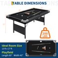 thumbnail image 1 of GloryStar 6Ft/7Ft Folding Pool Table, Portable Pool Table, Billiard Table Set Includes Balls, Cues, Chalks and Brush, for Family Game Room, Adult Rrec Room, Basements, 1 of 7