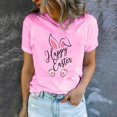 thumbnail image 1 of EGNMCR Chemise de Pâques pour Femmes Imprimé de Pâques T-shirt Col Rond Mode et Confortable Haut à Manches Courtes Col Rond/chemise T-shirt pour Femmes, 1 of 7