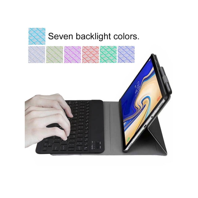 Keyboard Case for Samsung Galaxy Tab A 8.0 inch 2019 with S Pen Hoder Model SM-P200 Wi-Fi / SM-P205 LTE Slim Shell Lightweight Stand Cover with Backlit Detachable Wireless Bluetooth Keyboard