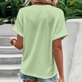 thumbnail image 3 of Dealovy Womesn Tops Summer Casual V Neck Buttons T-Shirts Short Sleeve Solid Color Loose Fitted Tees, 3 of 5