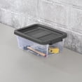 thumbnail image 4 of Sterilite 15 L Bac à loquets, bac de rangement en plastique transparent durable avec couvercle, gris foncé, 4 of 9