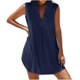 thumbnail image 2 of Ovzne Robes pour Femmes 2025 Robe pour Femme Mode Robe Décontractée Confortable Unie Sans Manches à Col en V Robe de Printemps Liquidation, 2 of 7