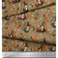 thumbnail image 2 of Soimoi Cotton Voile Fabric Musical Instruments,Monkey & Rat Cartoon Print Fabric by The Yard 42 Inch Wide, 2 of 3