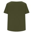 thumbnail image 3 of Birdeem T-Shirt à Boutons pour Femmes, Décontracté, Ample, Uni, Col Ras du Cou, Manches Courtes, 3 of 6