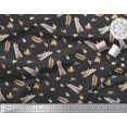 thumbnail image 2 of Soimoi Poly Georgette Fabric Leaves,Cinnamon & Snail Insects Printed Fabric 1 Yard 42 Inch Wide, 2 of 3