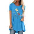 thumbnail image 1 of Pompotops Chemises Mode Décontractée pour Femmes Manches Courtes Tee-Shirt Ample Tunique Blouse, 1 of 4