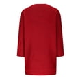 thumbnail image 4 of Frostluinai 3/4 Sleeve Sweater for Women Crew Neck Solid Color Lounge Sweaters Lightweight Work Pullover Plus Size Loose Fit Pullover Tops, 4 of 6