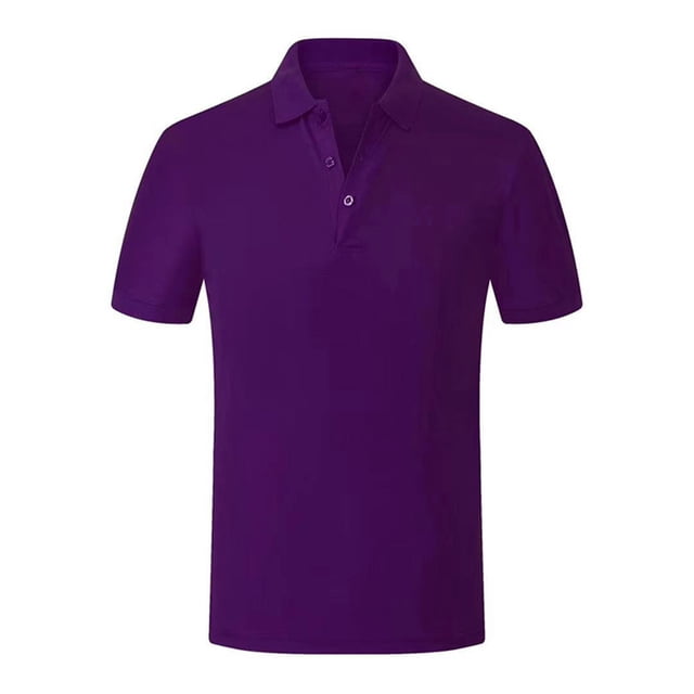 UKAP Man Shirt Lapel Collared Polo Top Two Buttons Soft Spring Blouse Sichuan Shirt Black Label (dark Purple) L