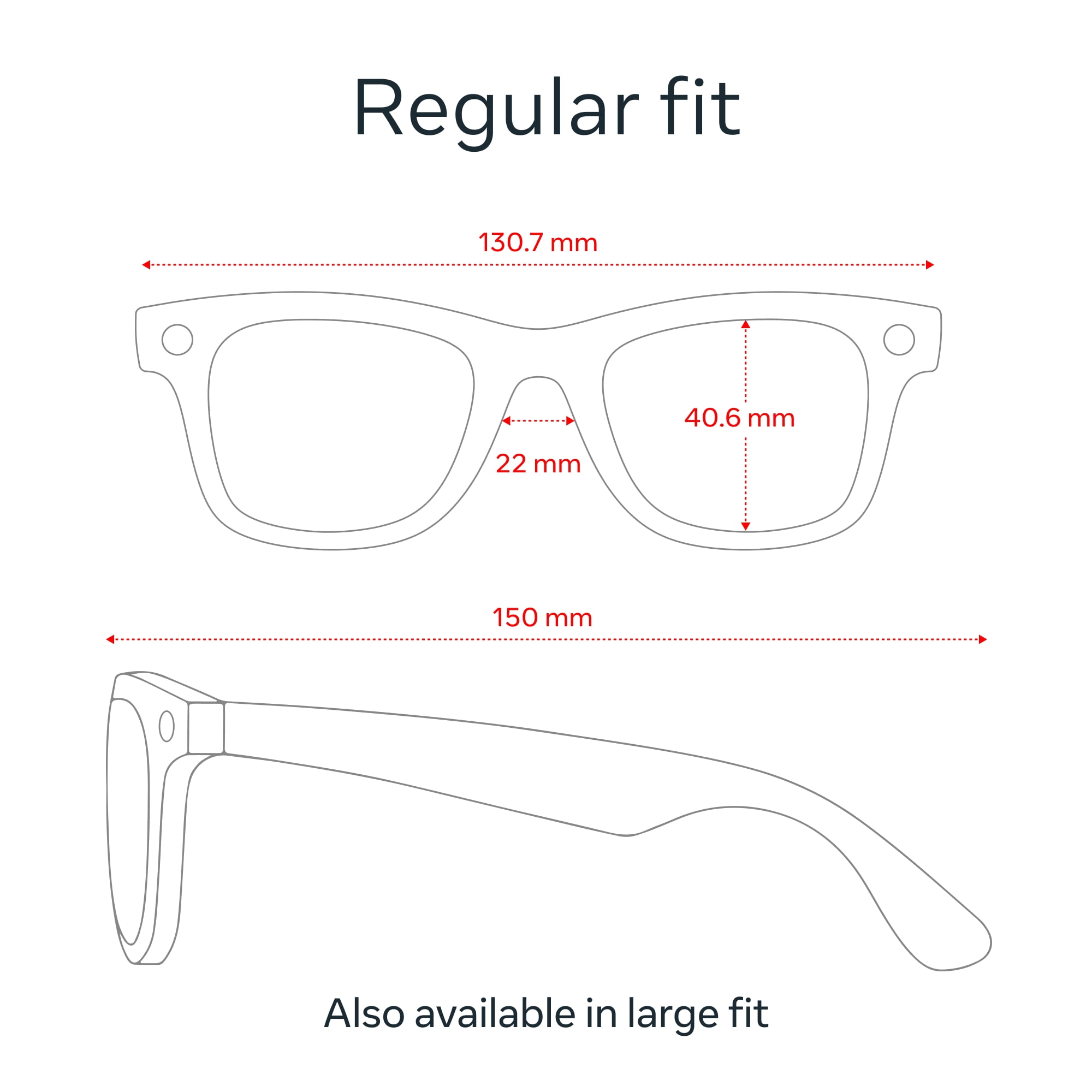 Ray-Ban | Meta Wayfarer (Gen 1) Large – Noir Mat, Verres Polarisés Dégradés Graphite