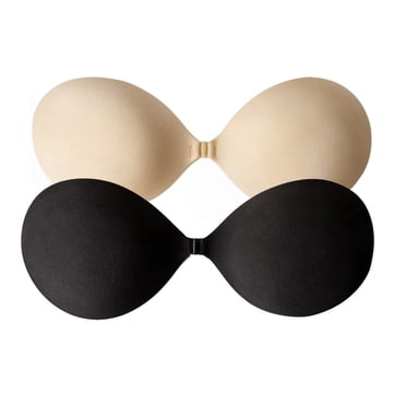 WZXFASHION Sticky Bras Adhesive Bra Strapless Bra Bra For Women Teen Girls 2 Pairs Shapers Black D