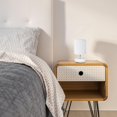 thumbnail image 2 of Petite Circle Stone Table Lamp, White, 2 of 5