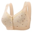 thumbnail image 4 of AherBiu 3PCS Plus Size Bras for Women Full Coverage Button Front Closure Push up No Underwire Bralettes Everyday Comfort Bras, 4 of 4