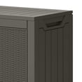 thumbnail image 3 of DEXTRUS 80 Gallon Rattan Resin Deck Box, Lockable Outdoor Storage Container, Black, Light Brown, 3 of 9