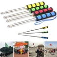 thumbnail image 1 of Lubelski 140/200cm Flag Pole with Lanyard Multi-section Non-slip Handle Comfortable Grip Teaching Pointer Stick Stainless Steel Telescopic Banner Flagpole Tour Guide Flagpole, 1 of 8