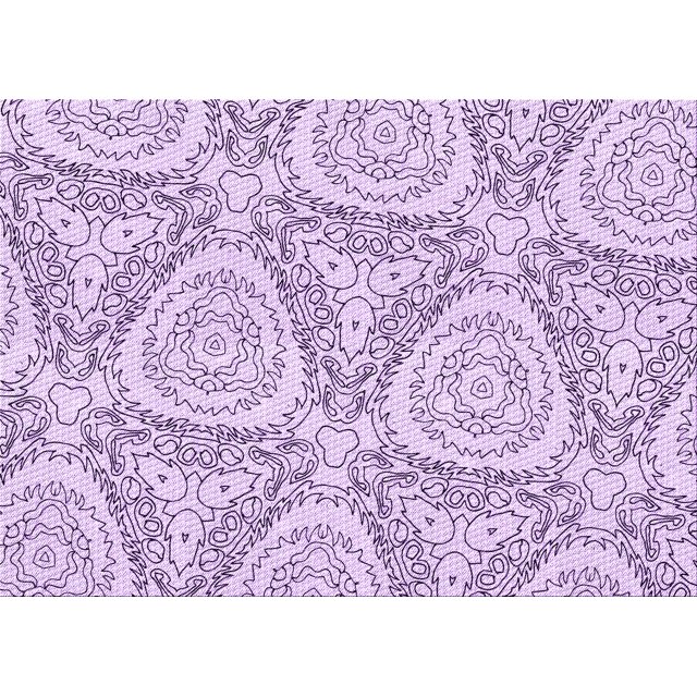Ahgly Company Machine Washable Indoor Rectangle Transitional Purple Flower Purple Area Rugs, 8' x 10'