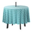thumbnail image 1 of Vargottam Indoor/OutdoorRoundTablecloth 58 InchTablecloth with Umbrella Hole & Zip- Waterproof TableCloth TableCovers for Backyard Table -Turquoise Blue, 1 of 7