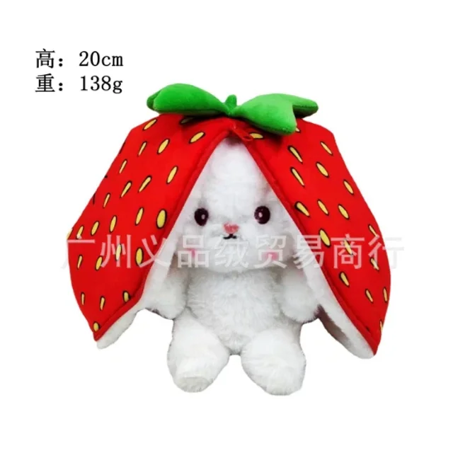 Soft And Cute Small Fruit Plush Toy Doll Strawberry Rabbit 25cm, Graduation Gift, Cartoon Plush Doll Plush Gifts
