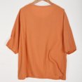 thumbnail image 4 of Yuyuzo Hauts Boho pour Femmes Chic Décontracté Chemises à Manches 3/4 Broderie Col Rond Hauts d'Été Amples T-Shirts Blouse, 4 of 6