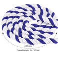 thumbnail image 2 of Unique Bargains 1Inch x 10Feet Natural Twisted Cotton Rope 3 Strand Tug of War Rope with Sealing Tape Blue White, 2 of 6